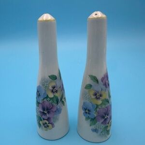 Foley Fine Bone China Pansy Salt And Pepper Shakers